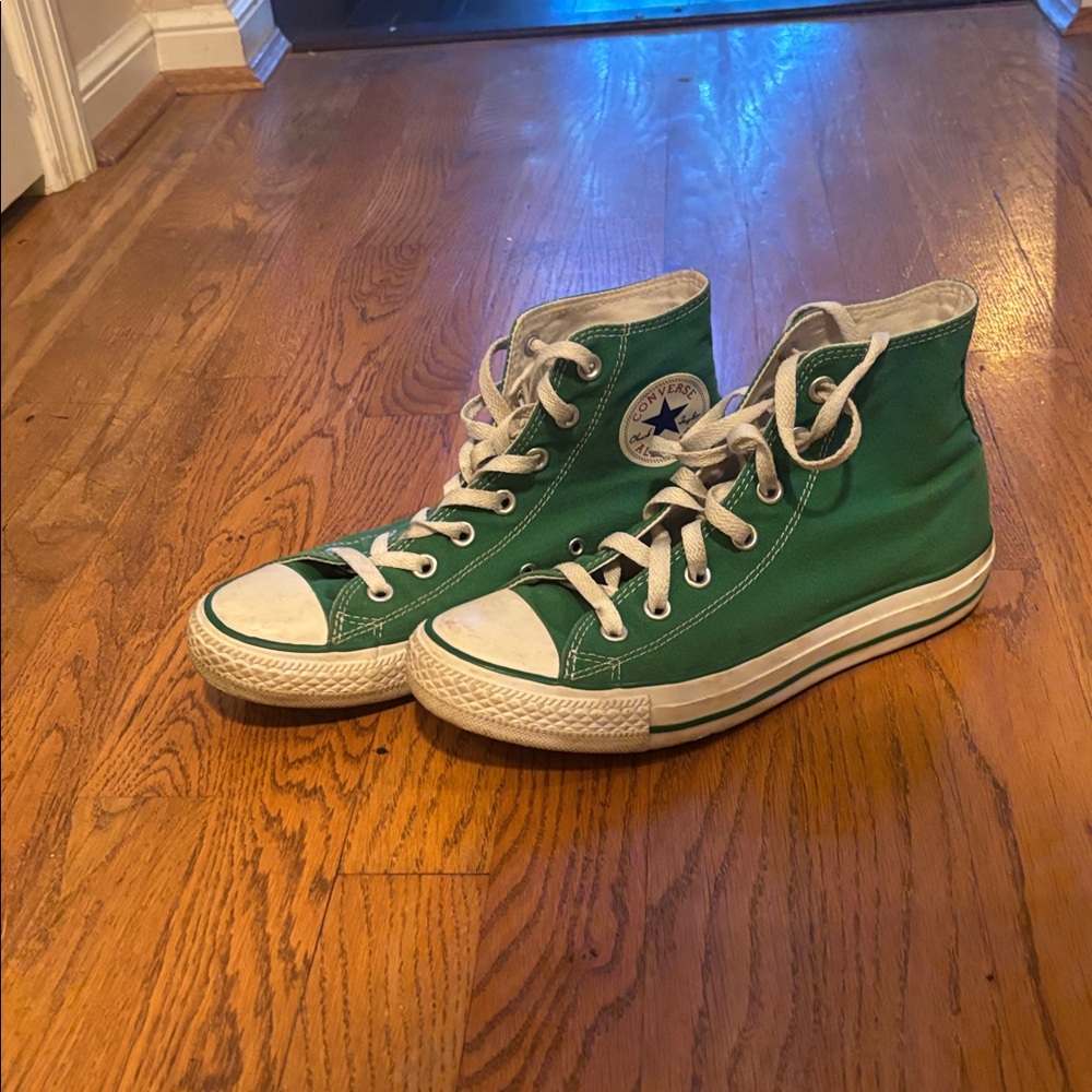 Converse Green High-Top Sneakers with Colorful Patch
